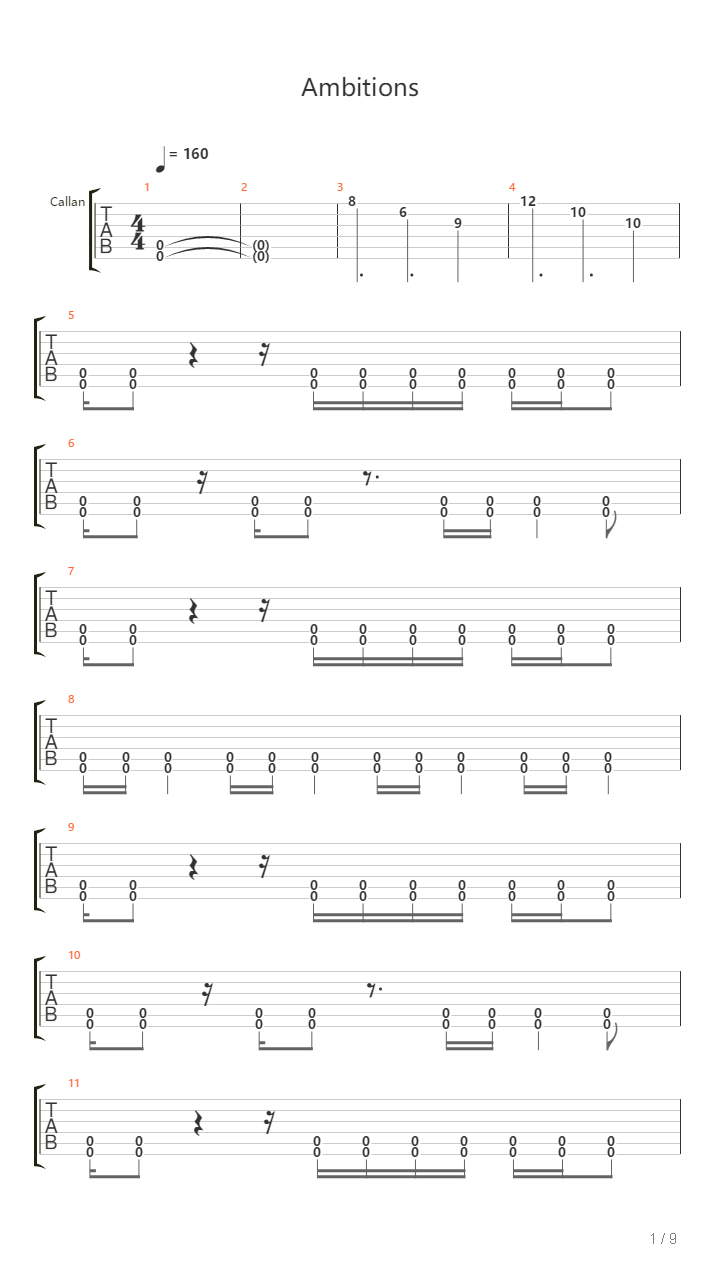 Ambitions吉他谱