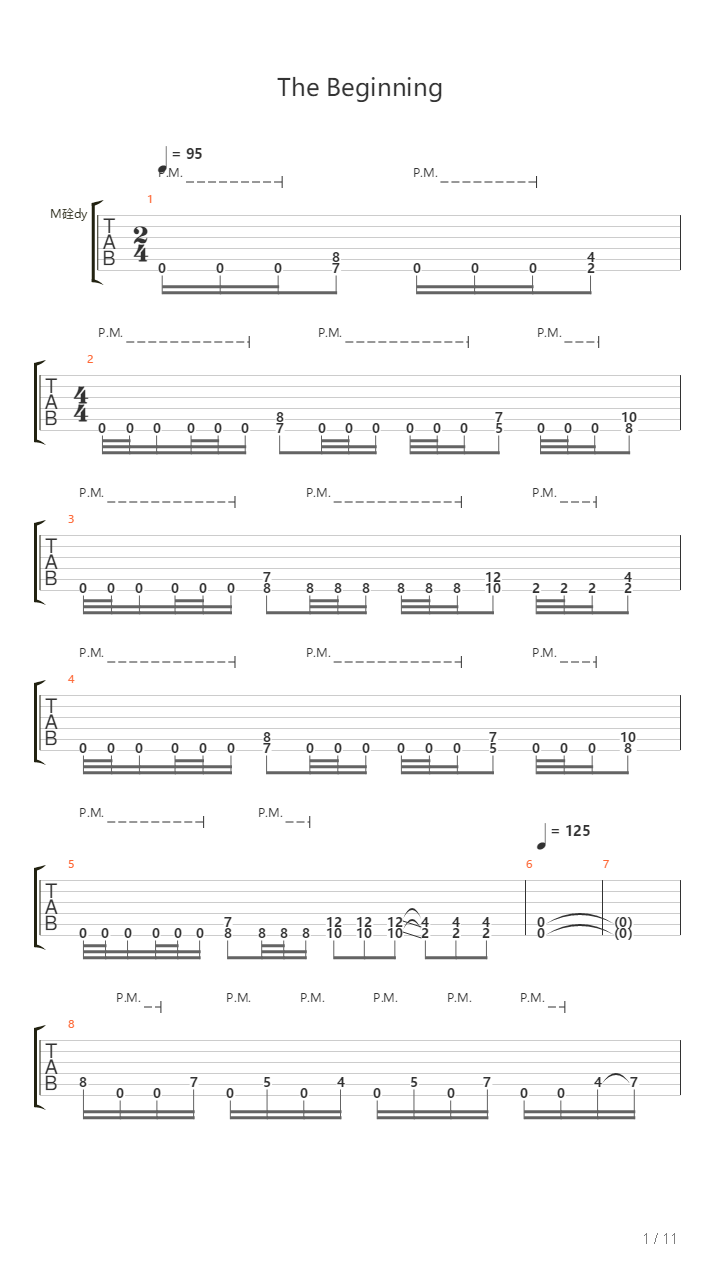 The Beginning吉他谱