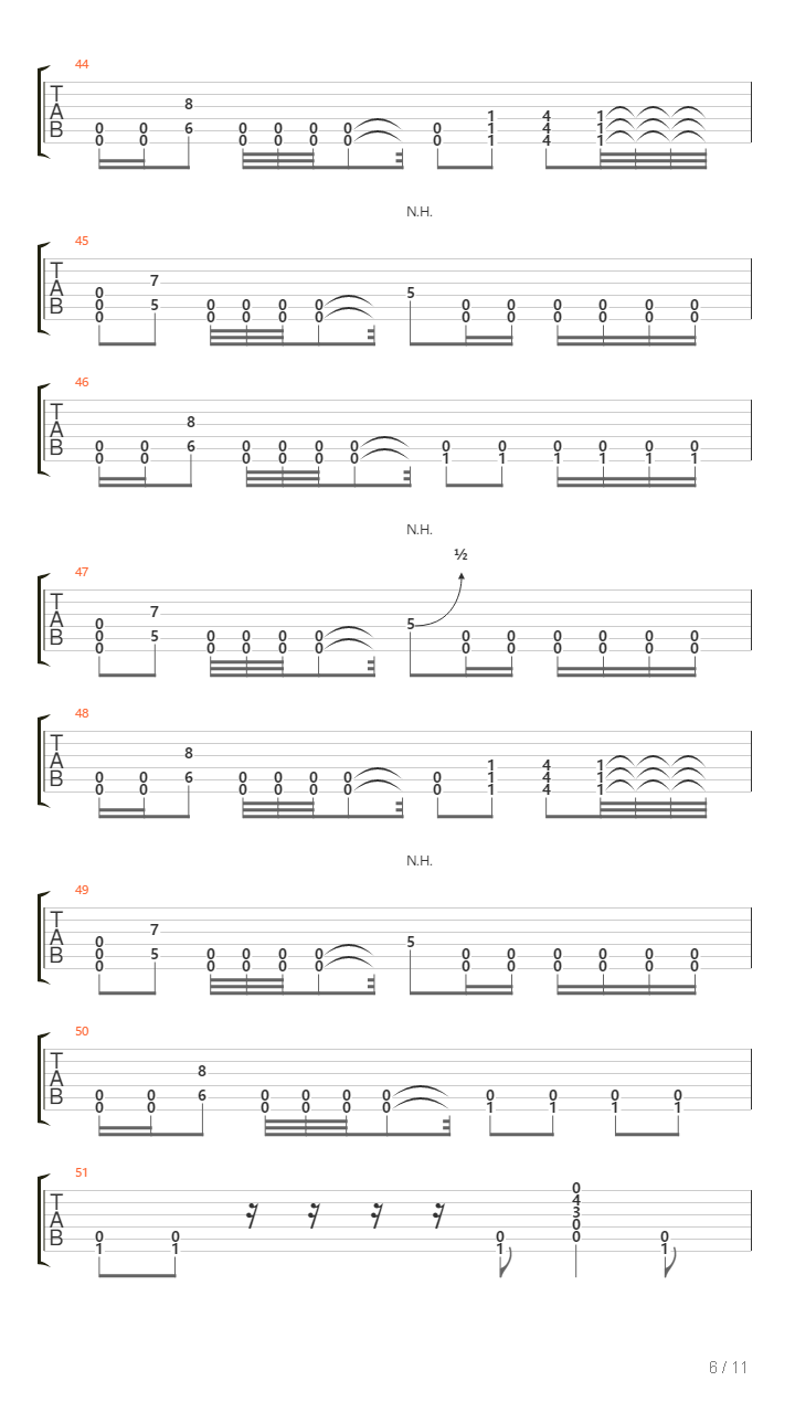 Free吉他谱