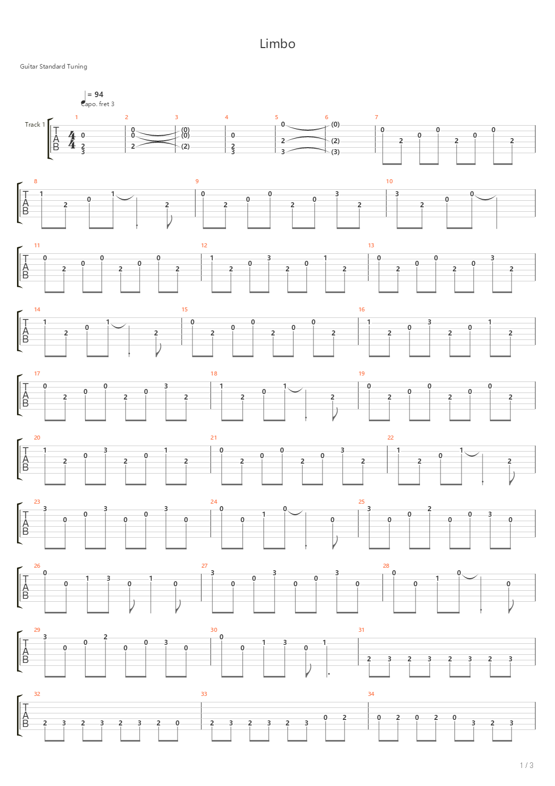 Limbo吉他谱