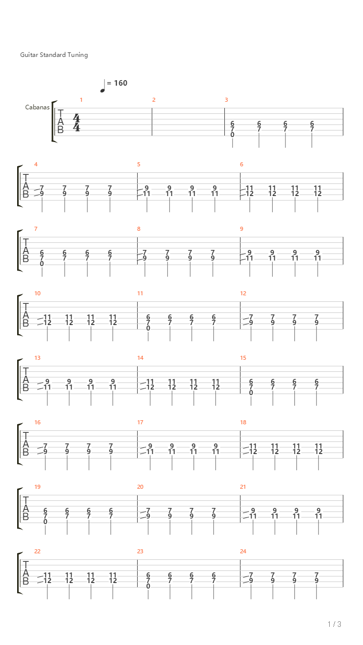 Lenguas De Fuego En El Cielo吉他谱