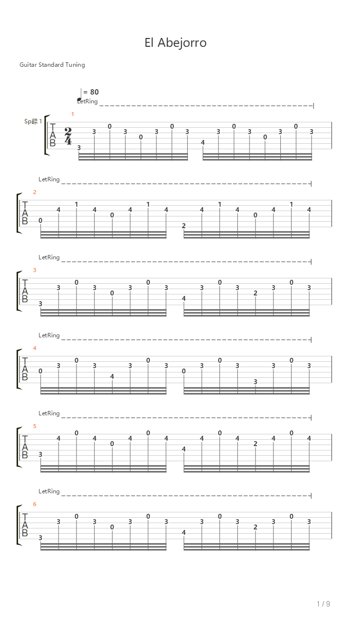 El Abejorro吉他谱