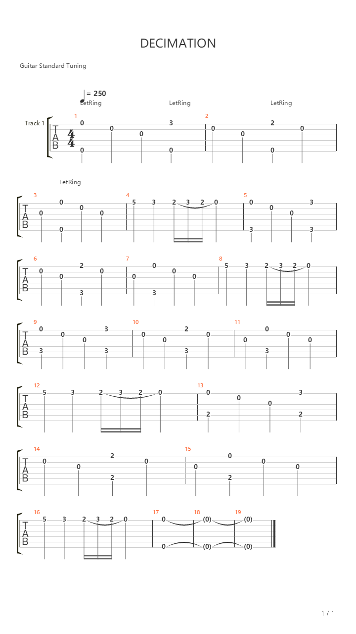 Decimation吉他谱