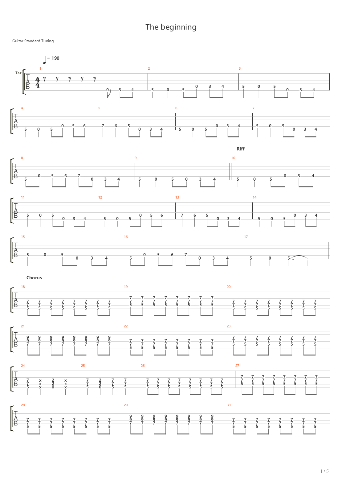 The Beginning吉他谱