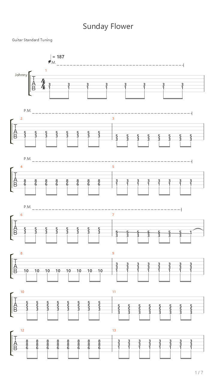 Sunday Flower吉他谱