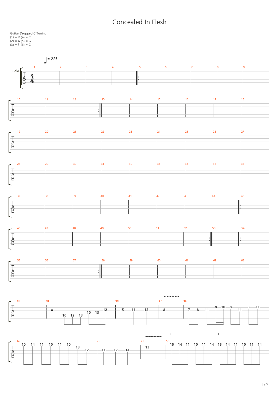 Concealed In Flesh吉他谱