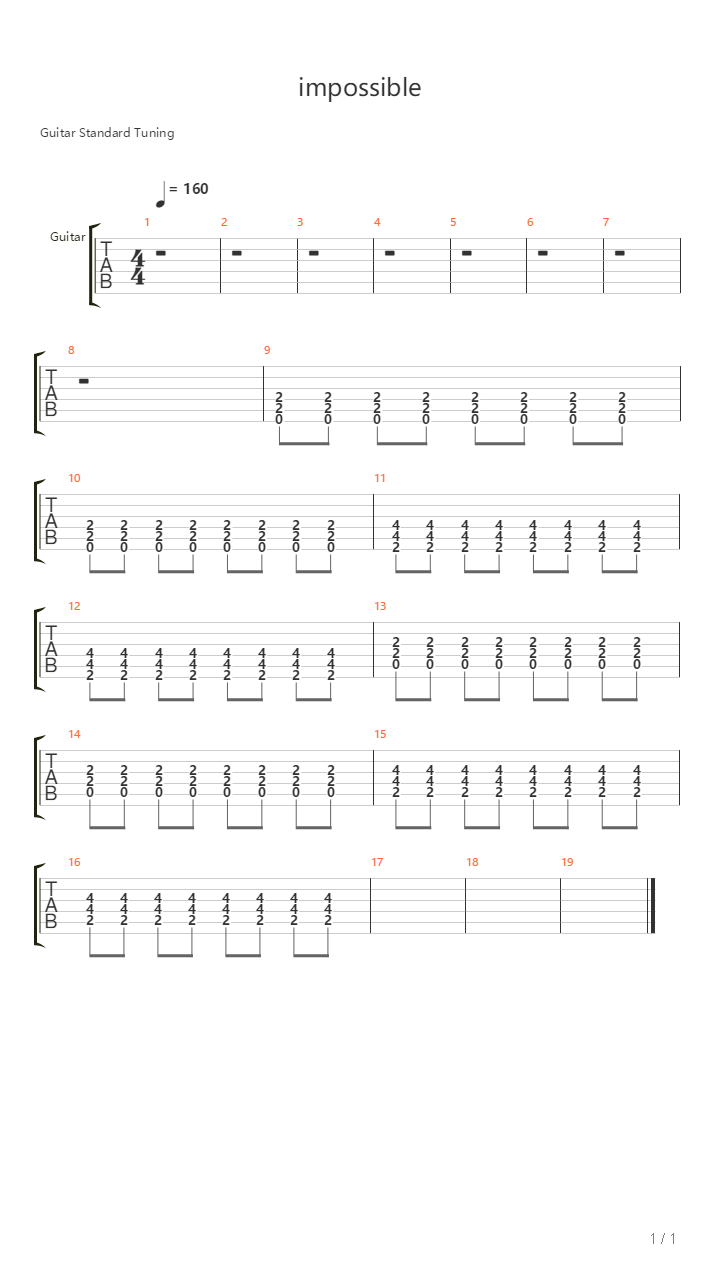 Impossible吉他谱
