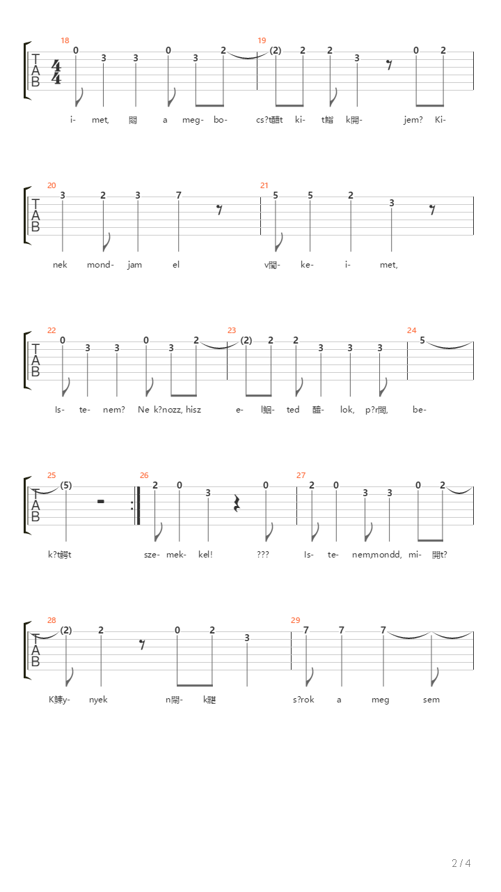 Kinek Mondjam El Vetkeimet吉他谱