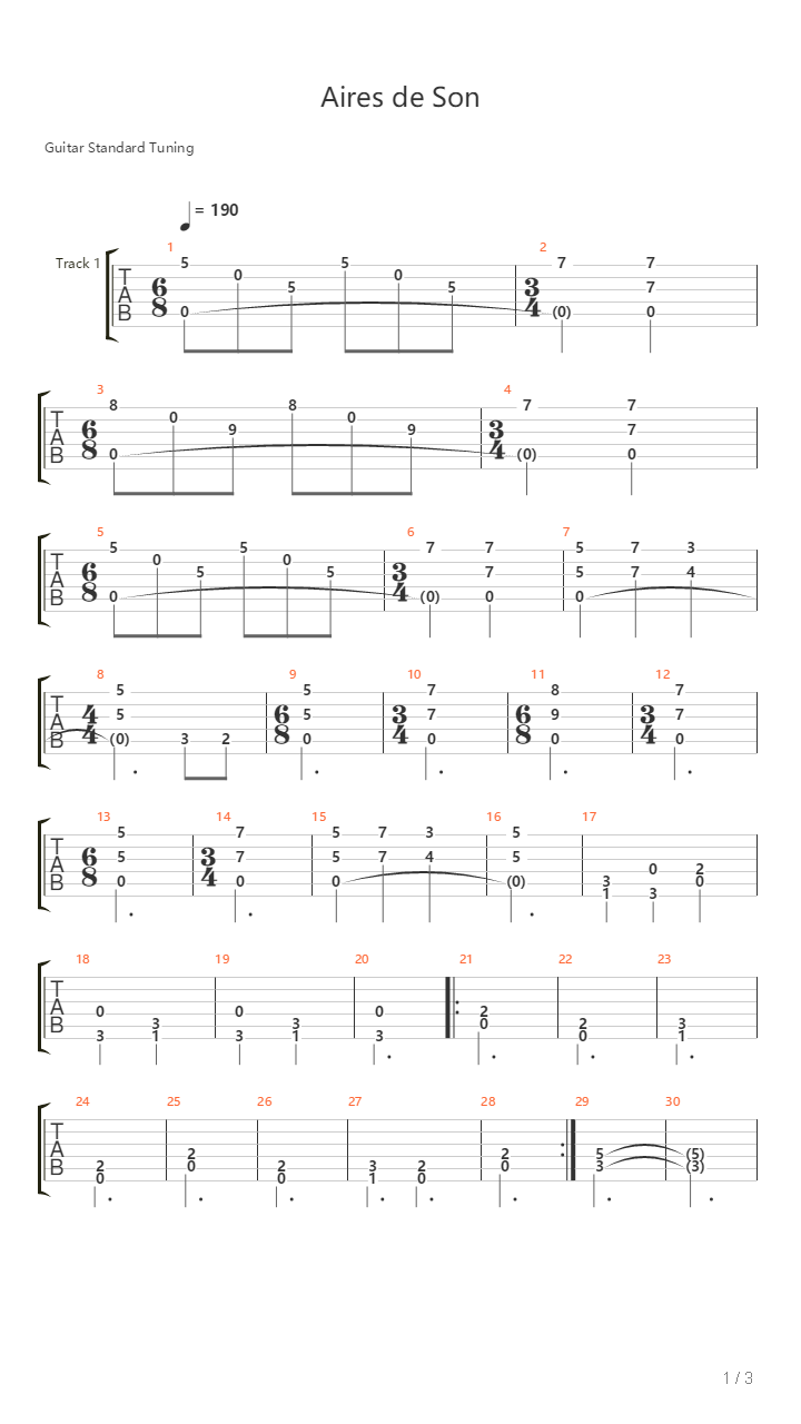 Aires De Son Son Istmeo吉他谱