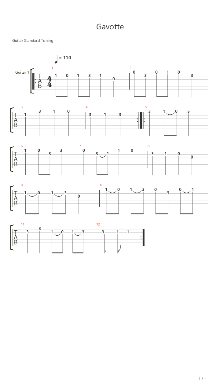 Gavotte吉他谱