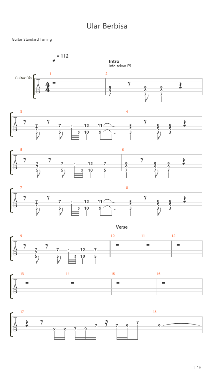 Ular Berbisa吉他谱