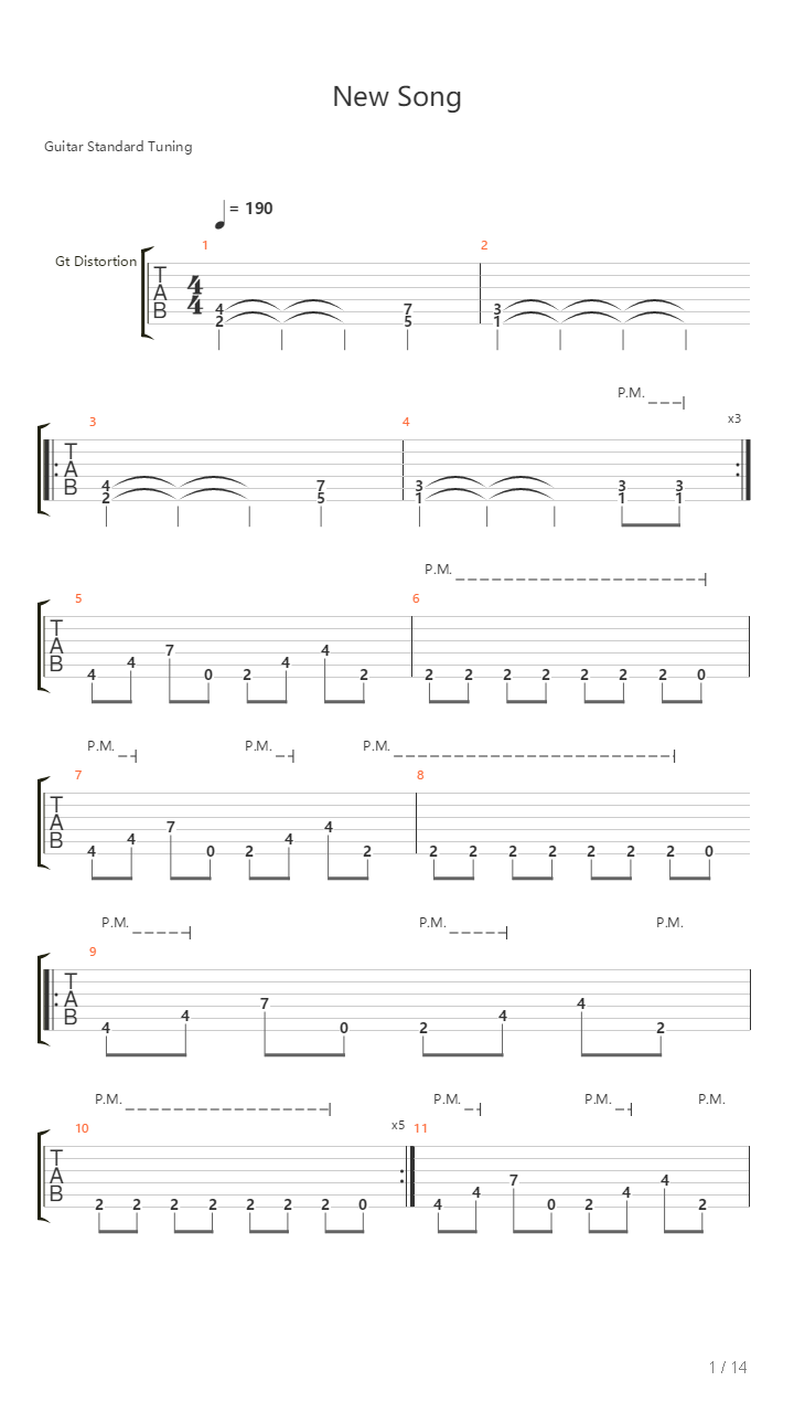 New Song吉他谱