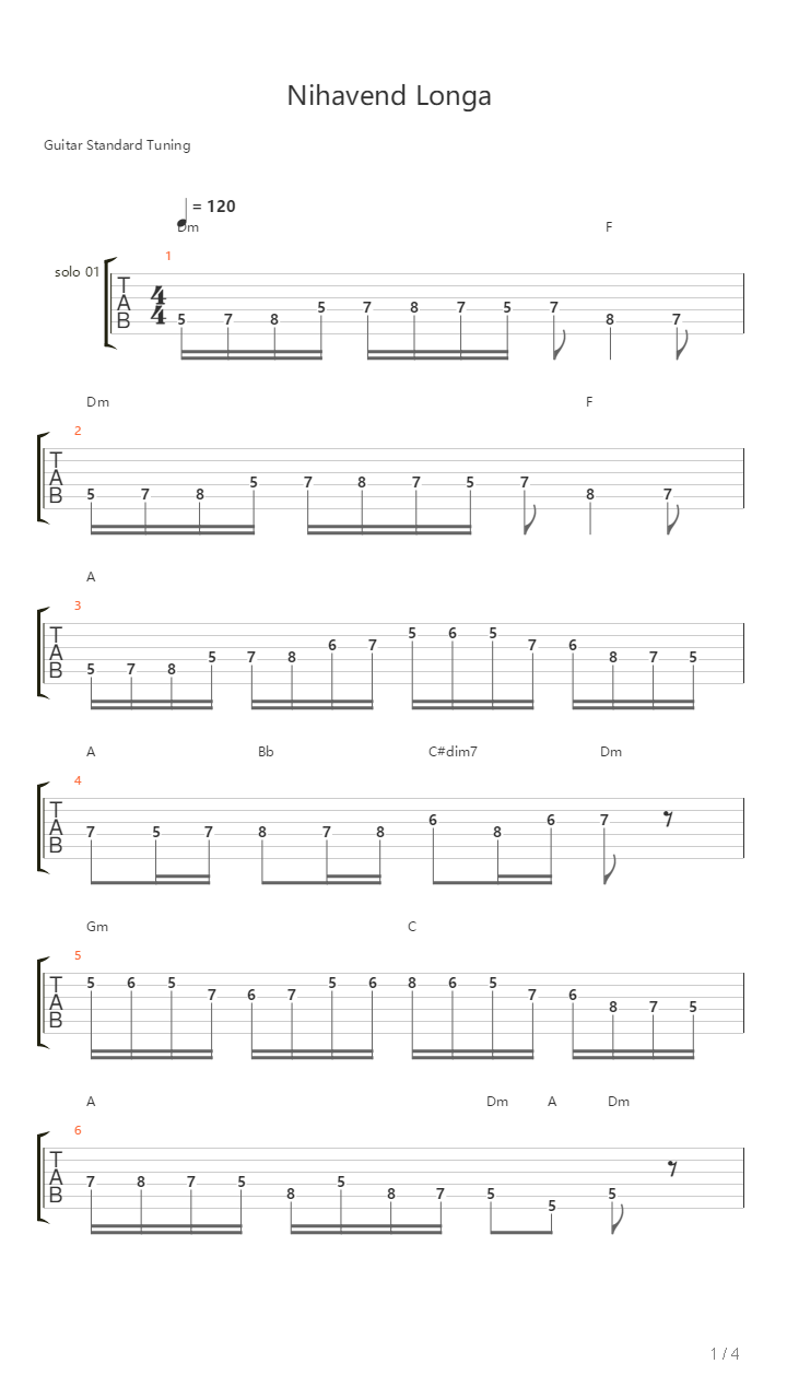Nihavend Longa吉他谱