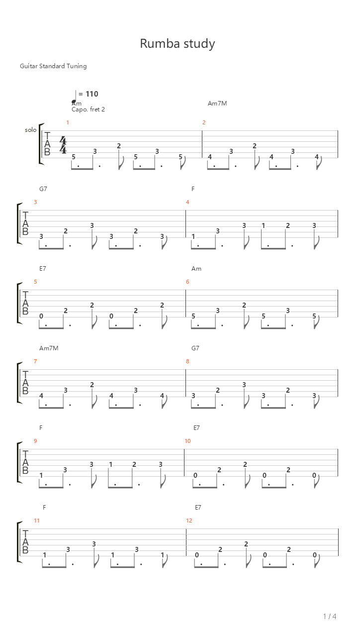 Rumba Study吉他谱