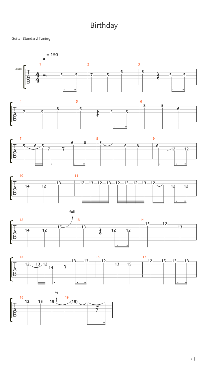 Happy Birthday吉他谱