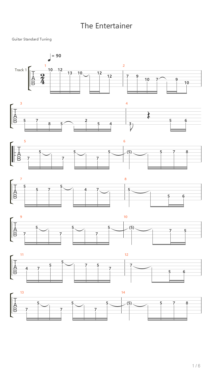 The Entertainer吉他谱