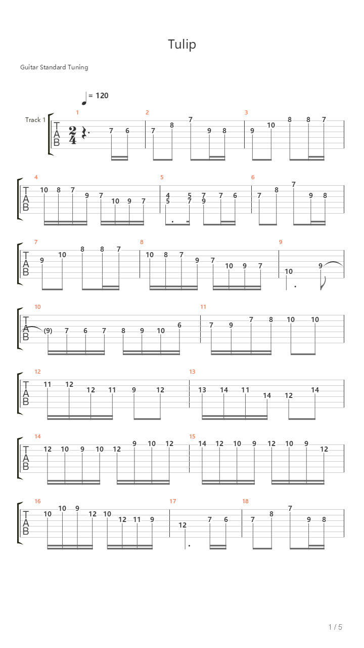 Tulip吉他谱