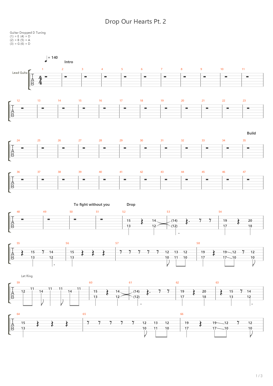 Drop Our Hearts Part 2吉他谱