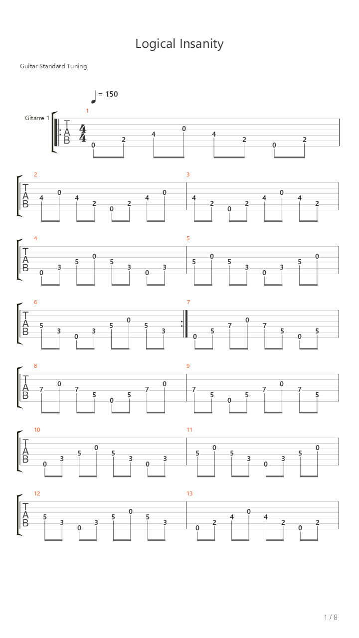 Logical Insanity吉他谱