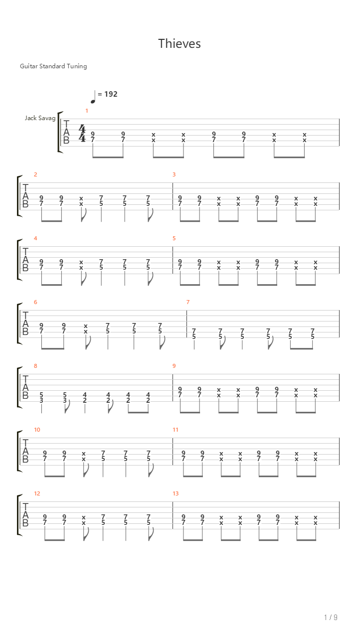 Thieves吉他谱