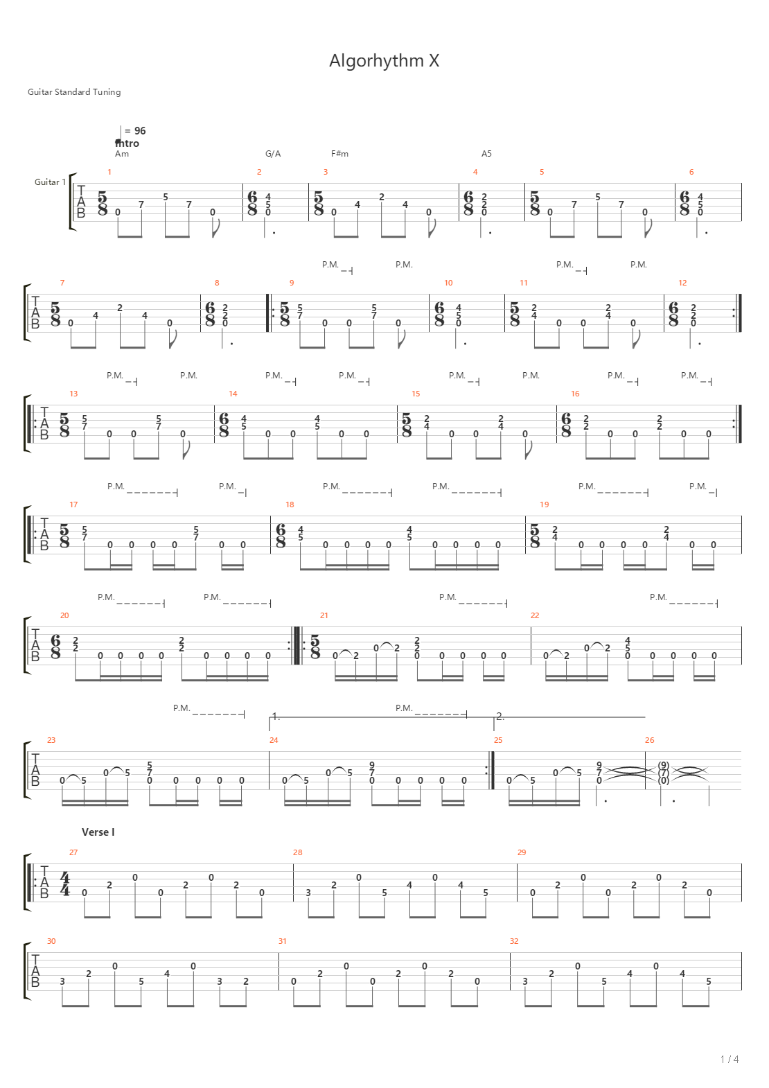 Algorhythm X吉他谱
