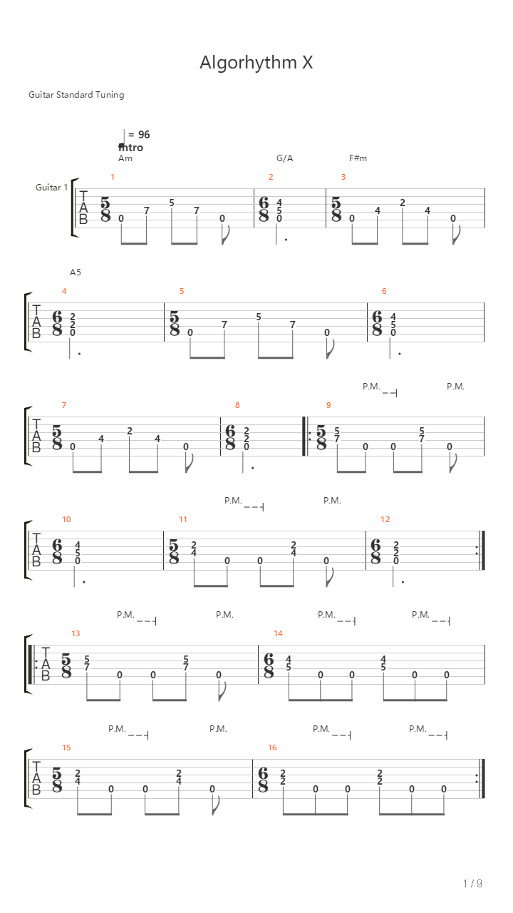 Algorhythm X吉他谱