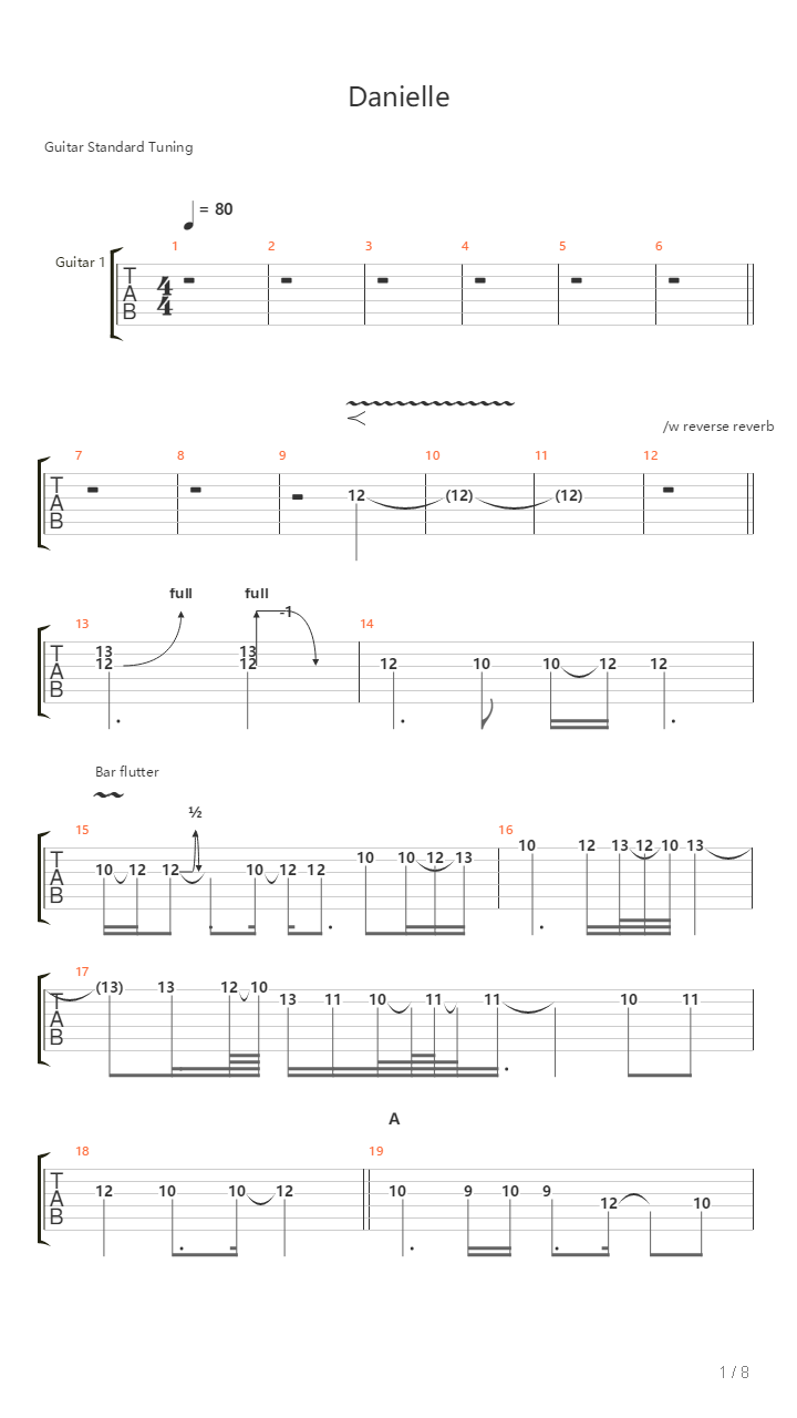 Danielle吉他谱