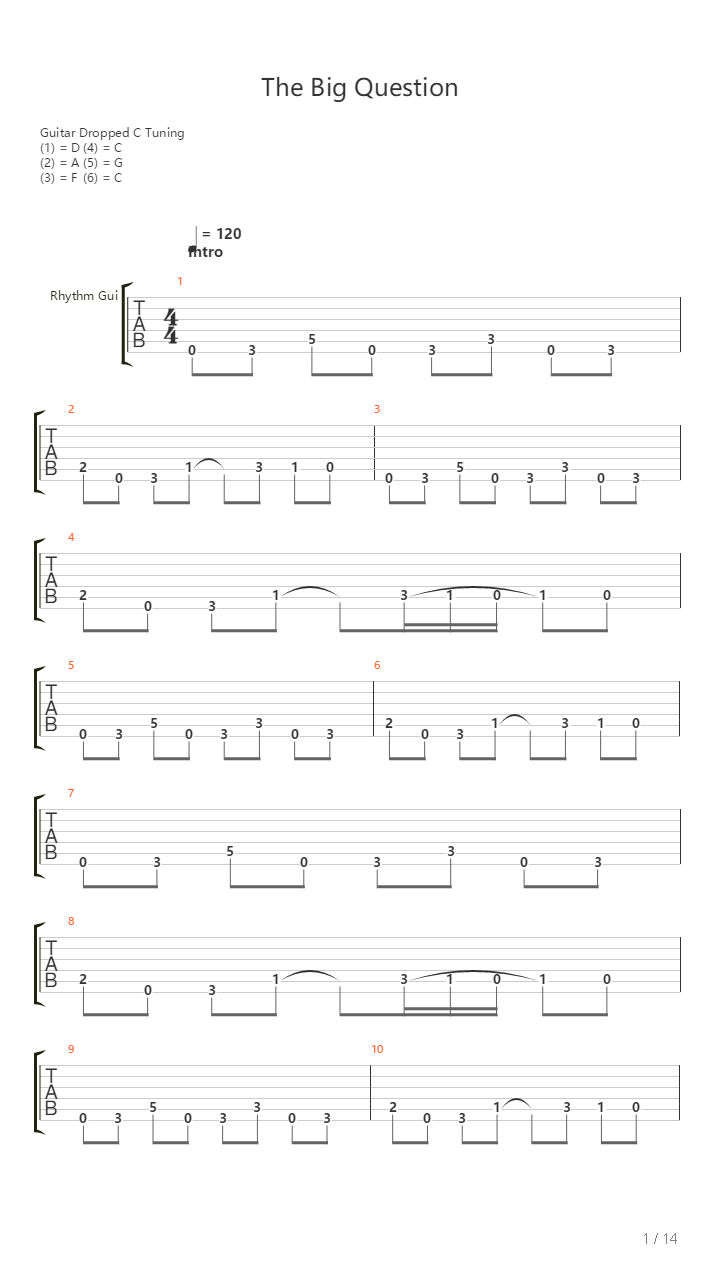 The Big Question吉他谱
