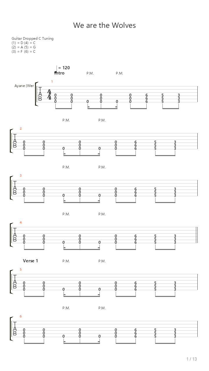 We Are The Wolves吉他谱