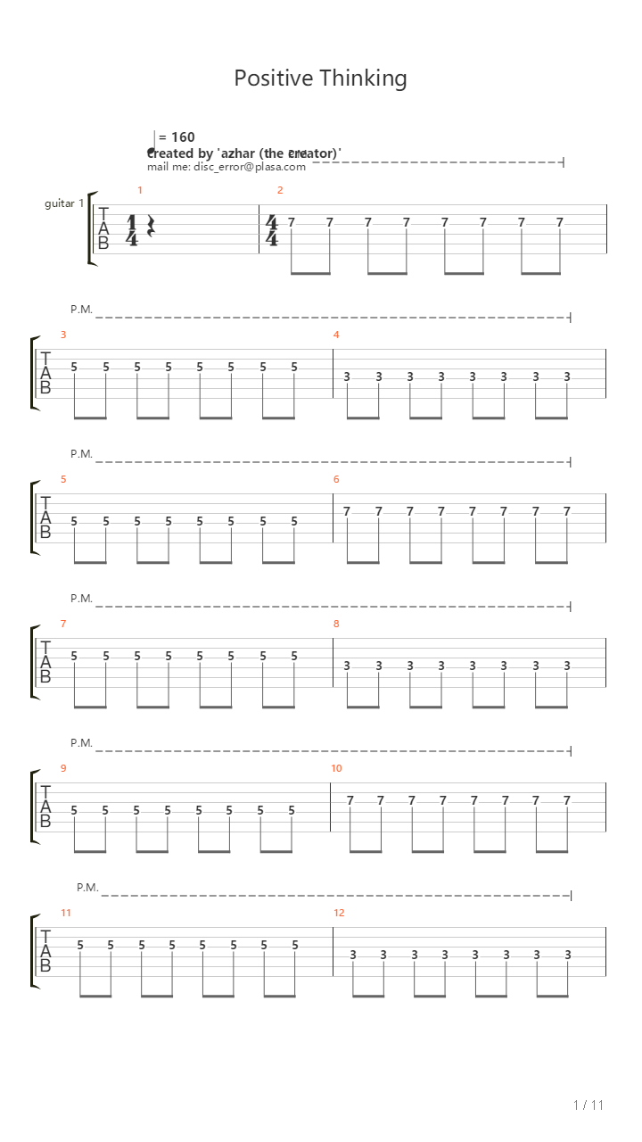 Positive Thinking吉他谱