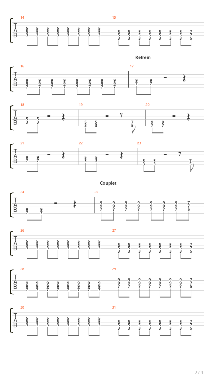 De Ridder吉他谱