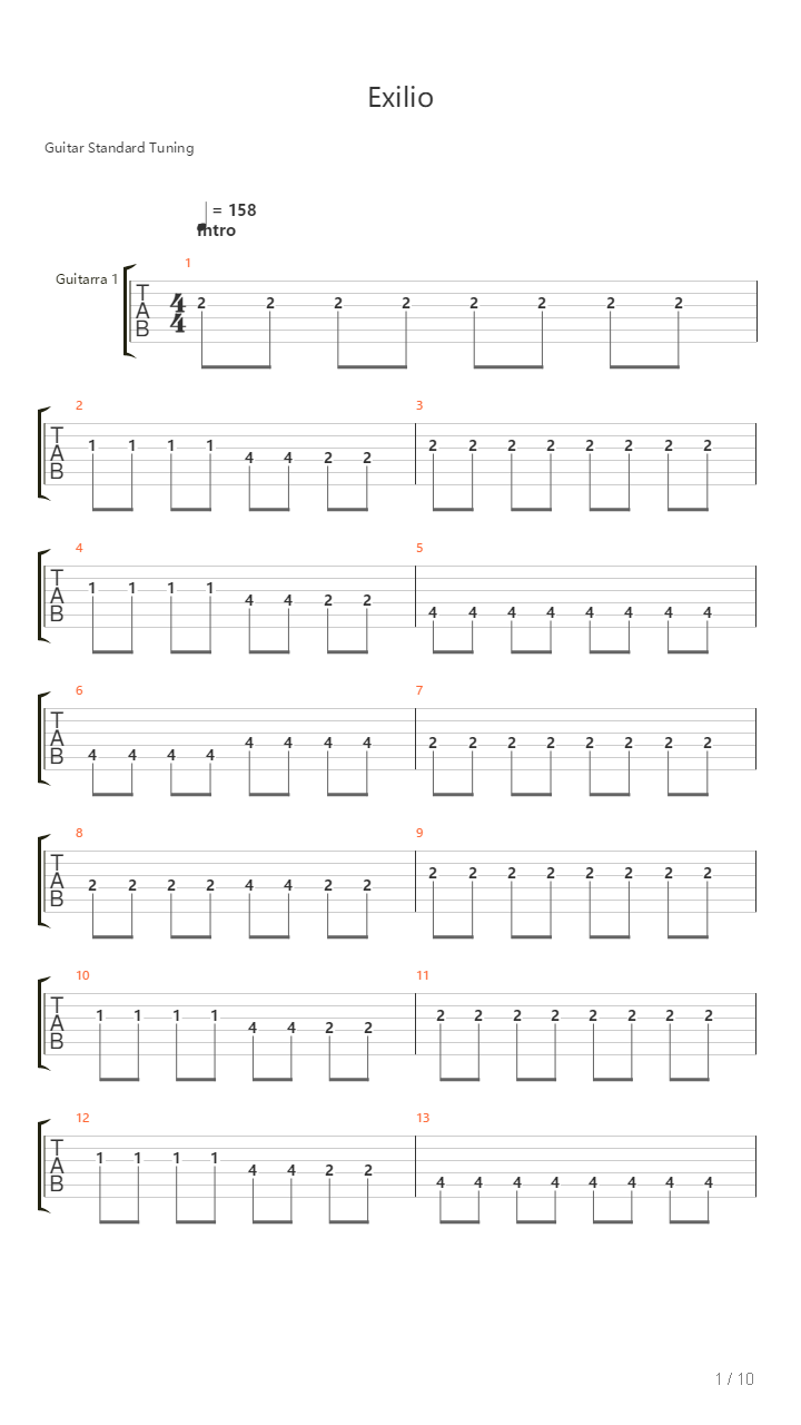 Exilio吉他谱