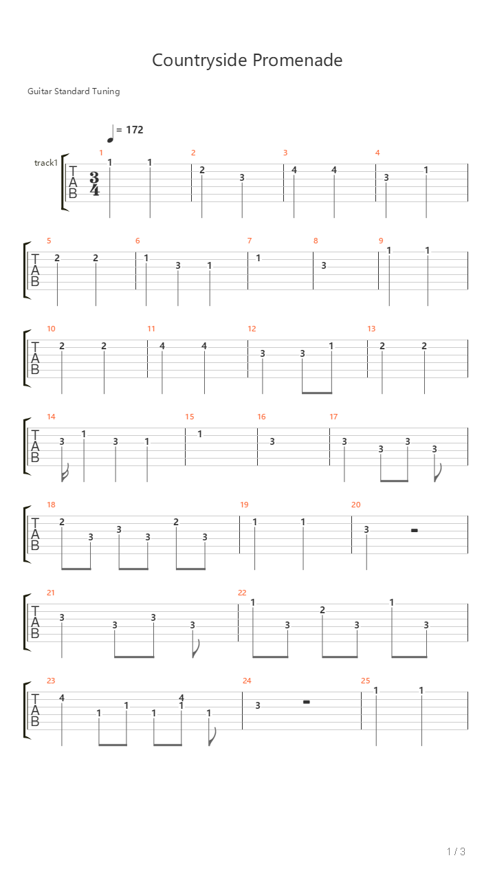 Countryside Promenade吉他谱