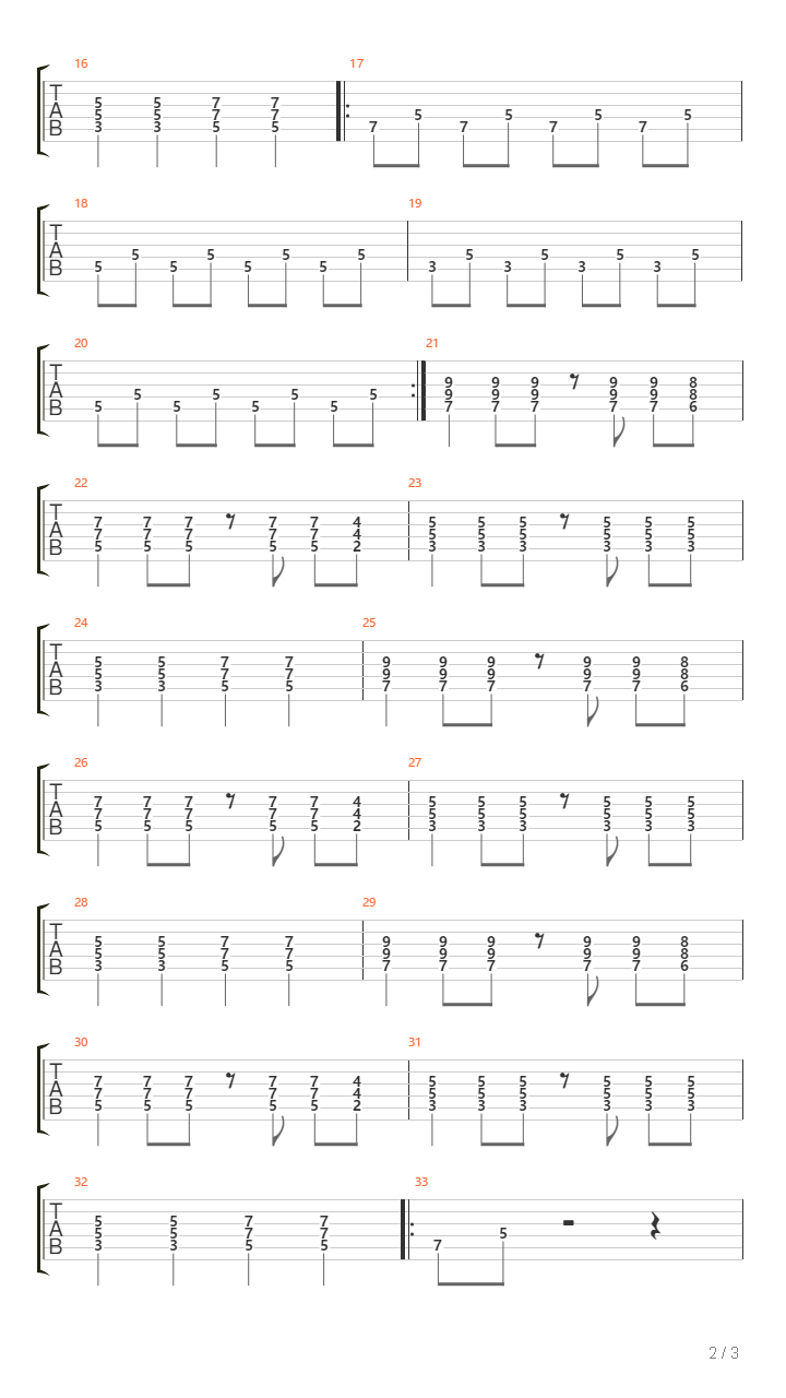 Song 3吉他谱