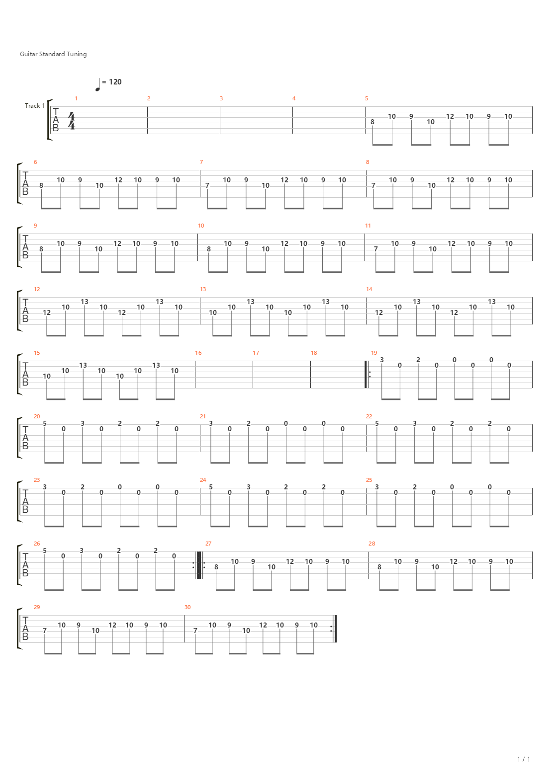 Song 6吉他谱