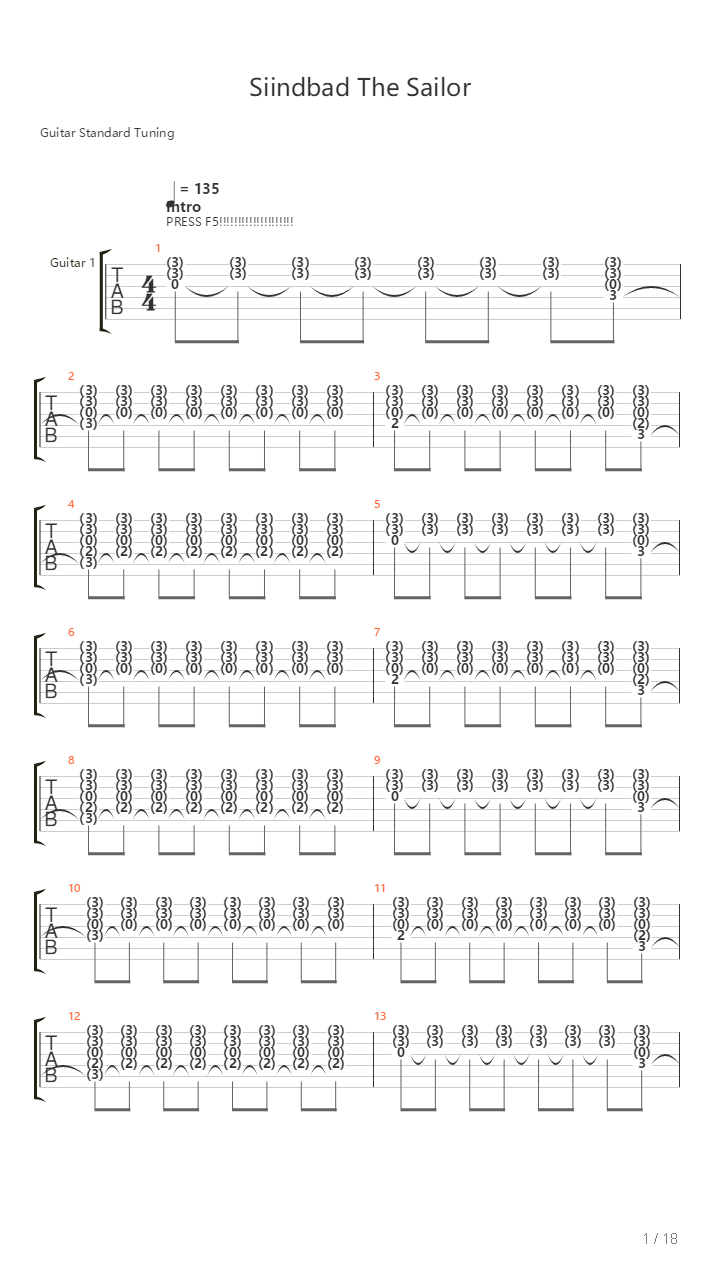 Sindbad The Sailor吉他谱