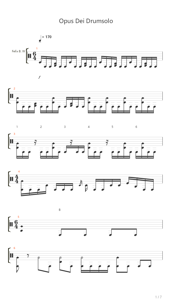 Opus Dei Drumsolo吉他谱