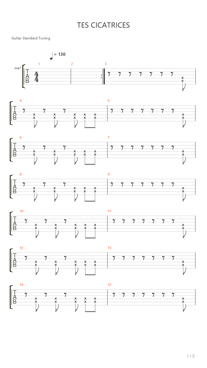 Tes Cicatrices吉他谱