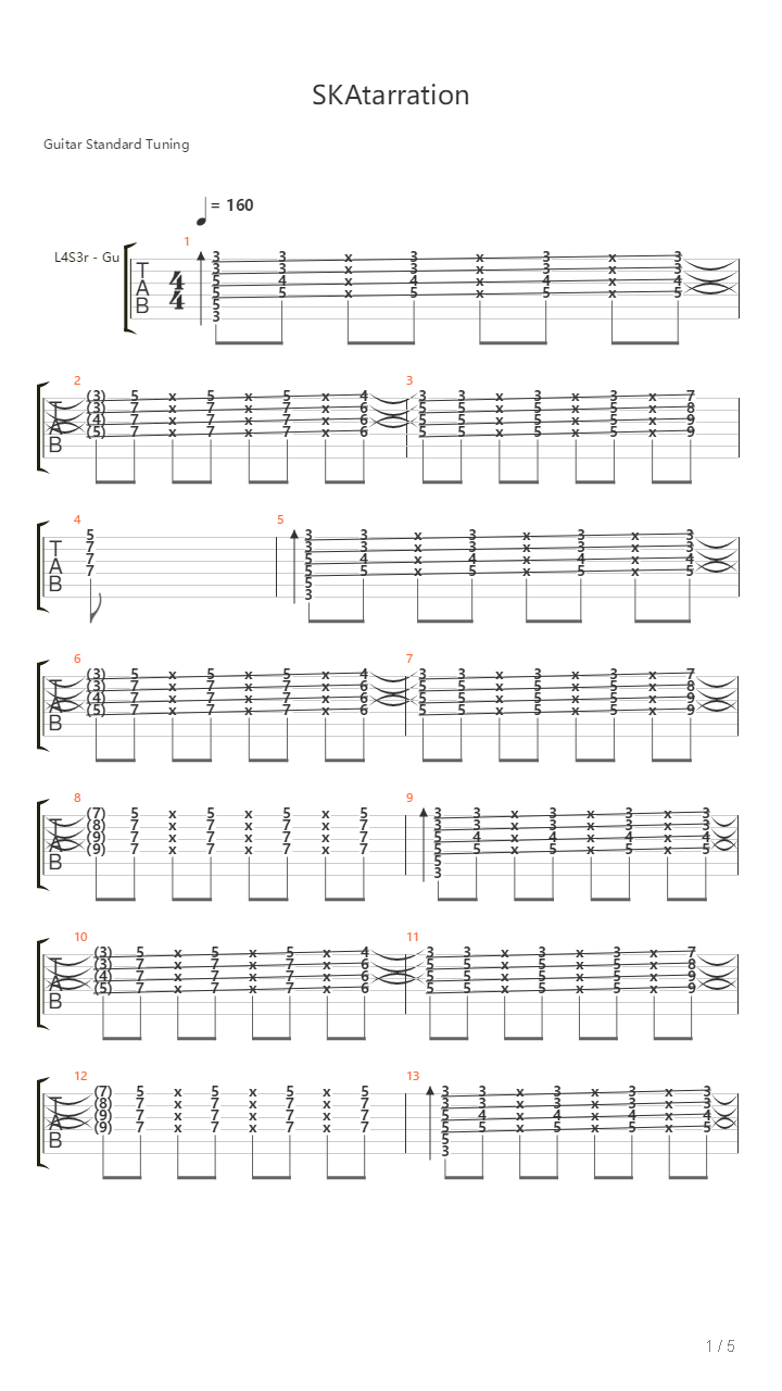 Skatarration吉他谱