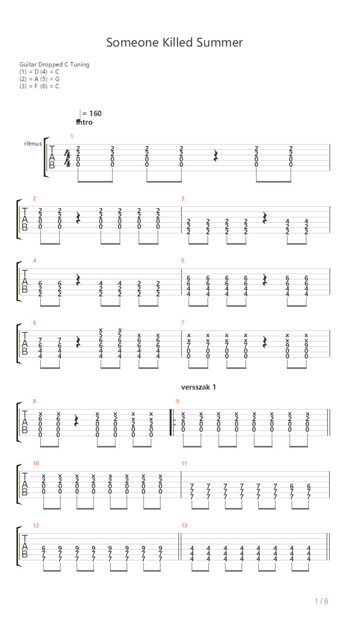 Someone Killed Summer吉他谱
