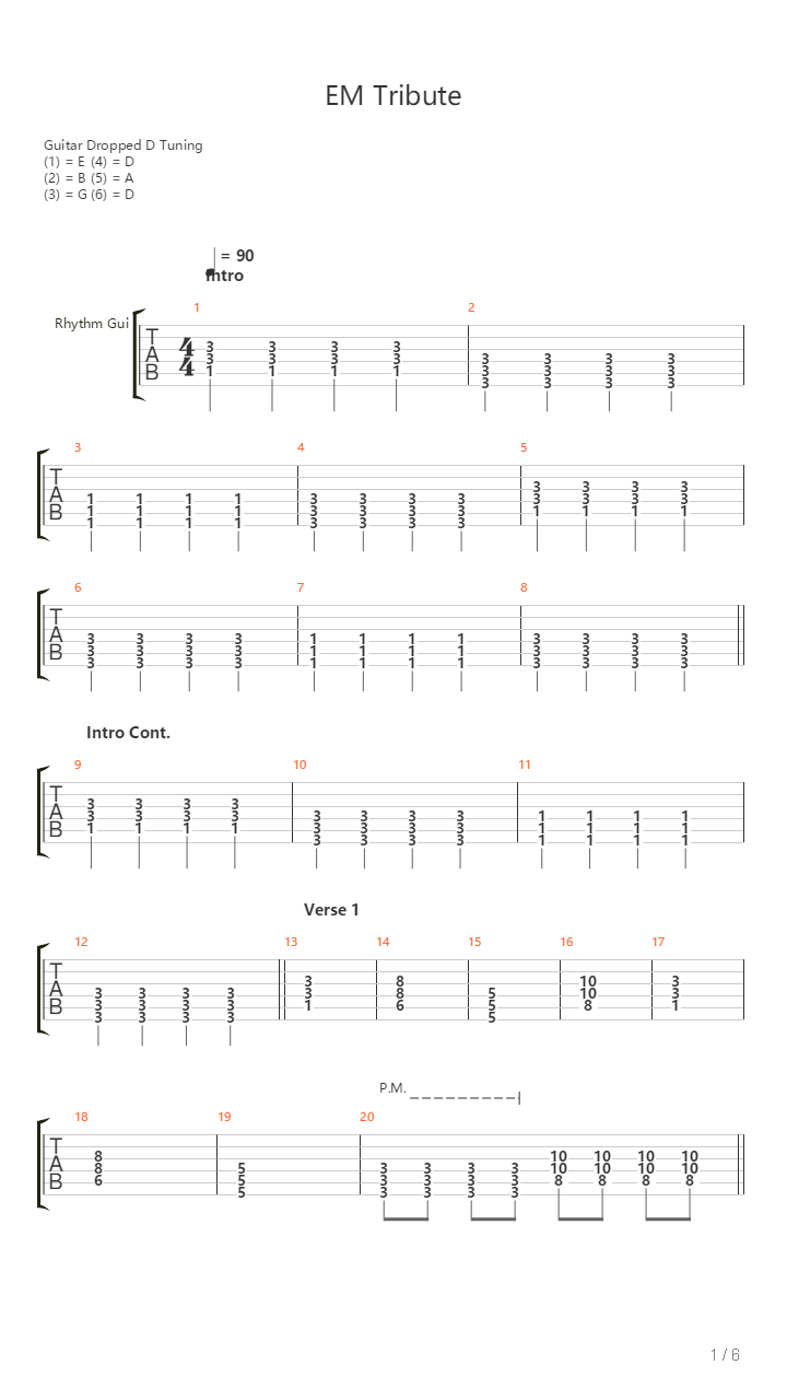 Em Tribute吉他谱