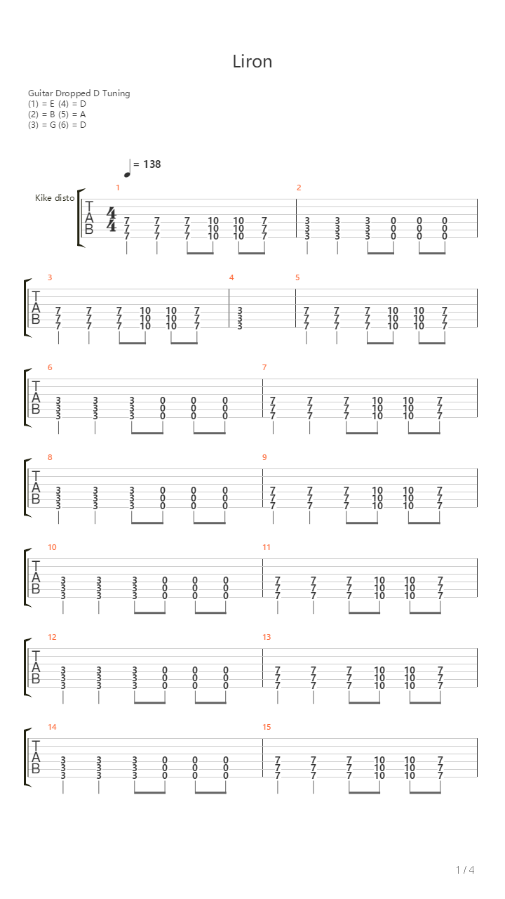 Liron吉他谱