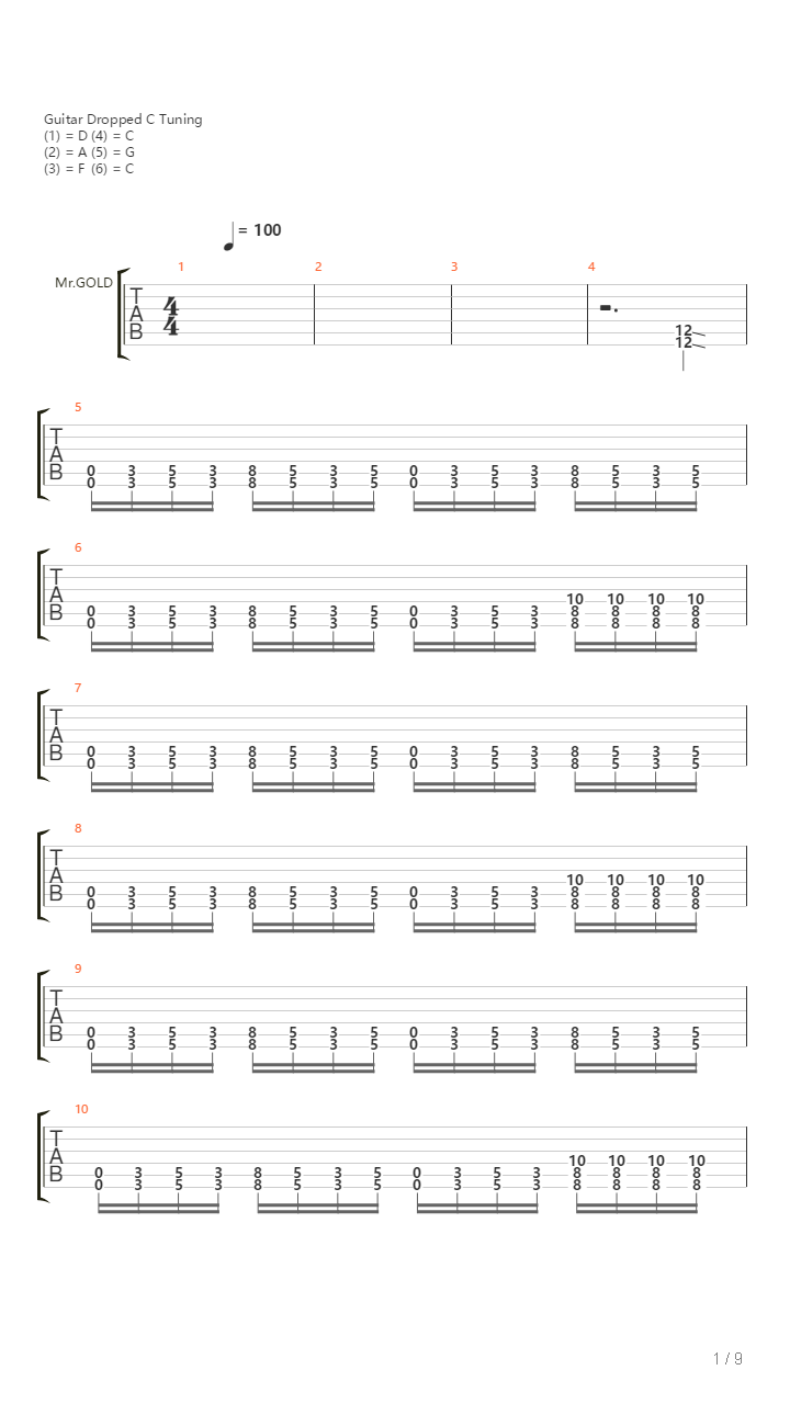 Circling Down吉他谱