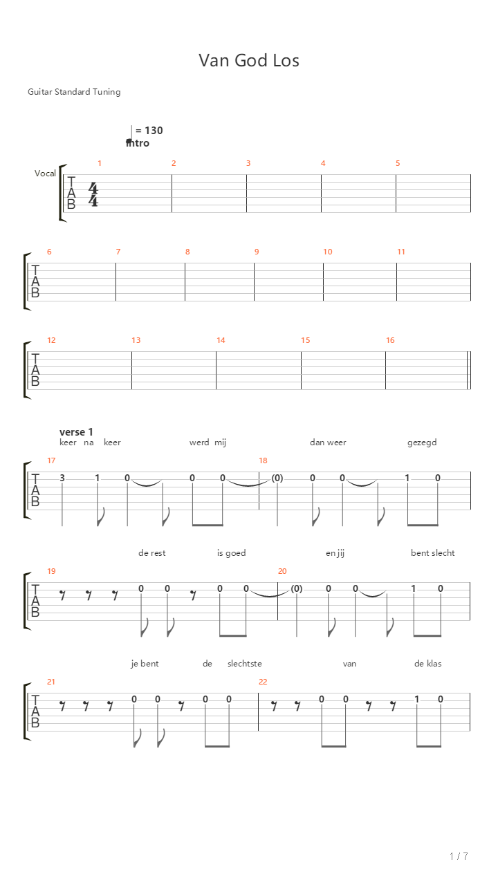 Van God Los吉他谱