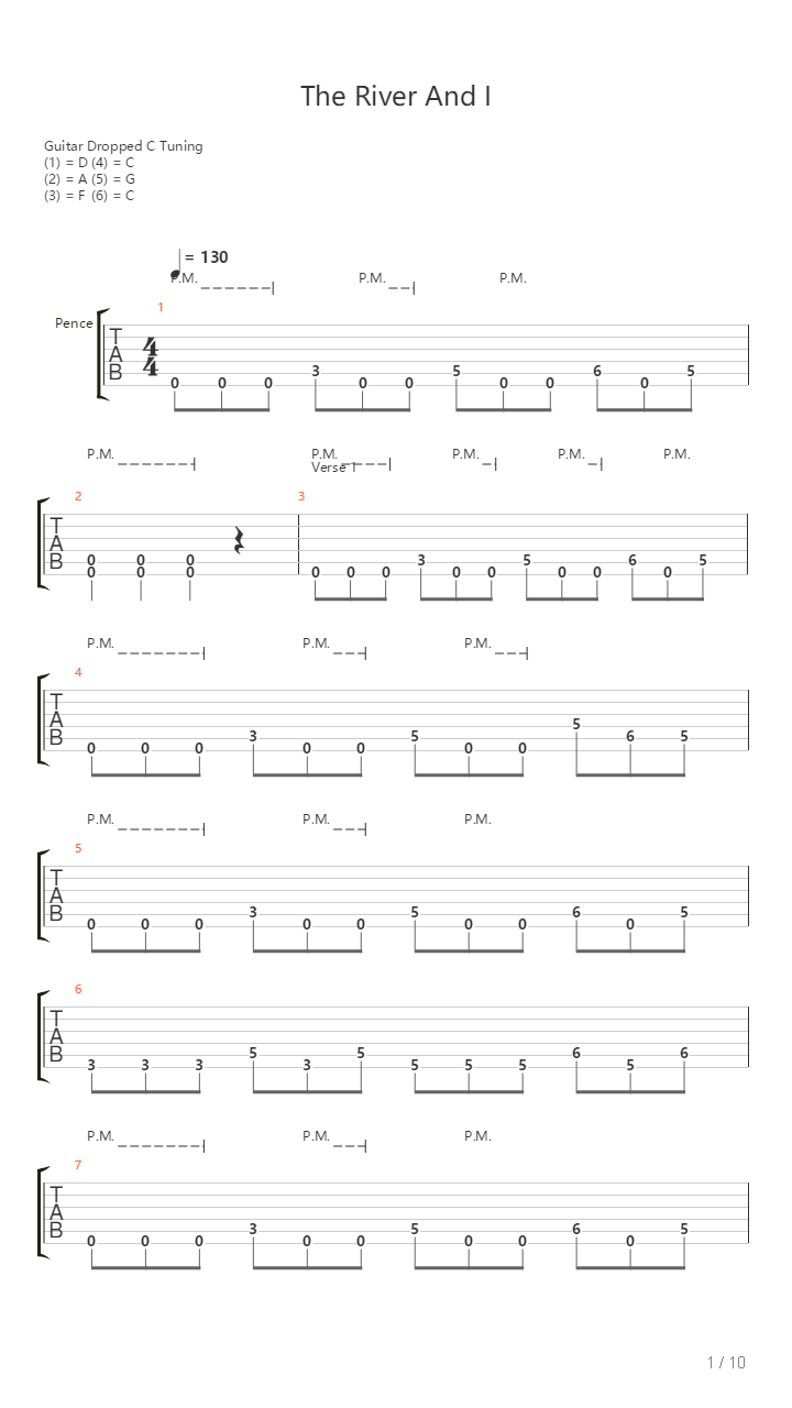 The River And I吉他谱