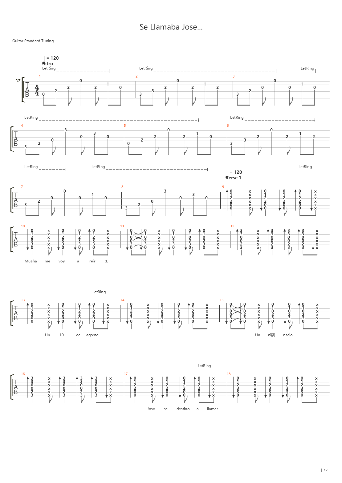 Se Llamaba Jose吉他谱