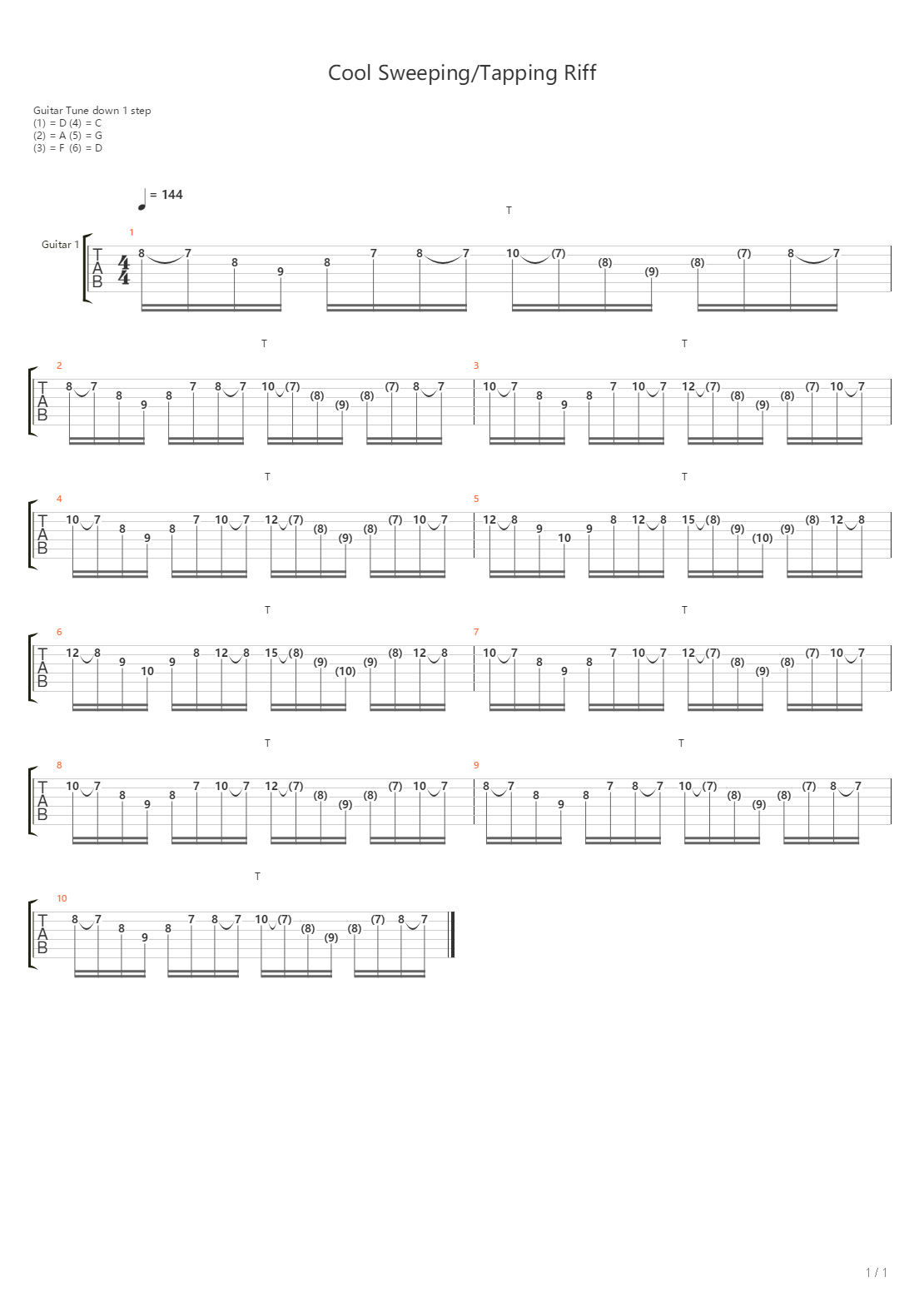 Cool Sweep Tap Riff吉他谱