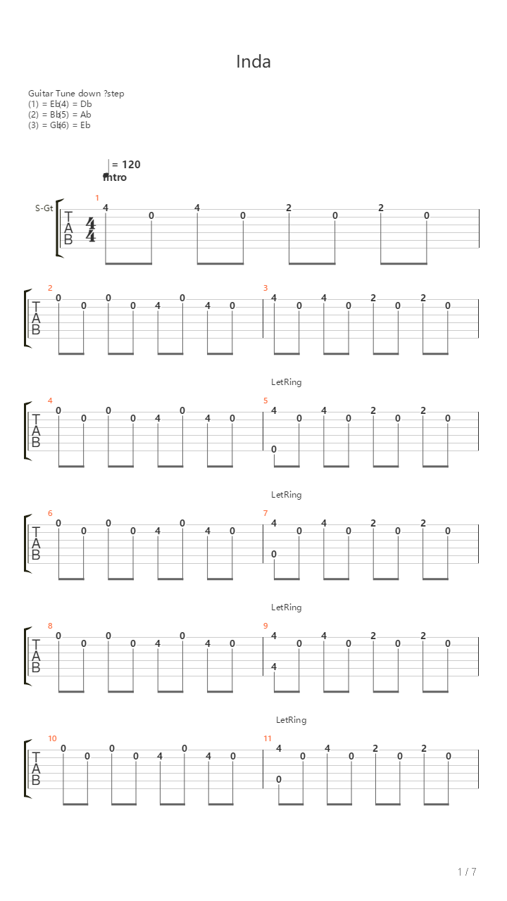 Inda吉他谱