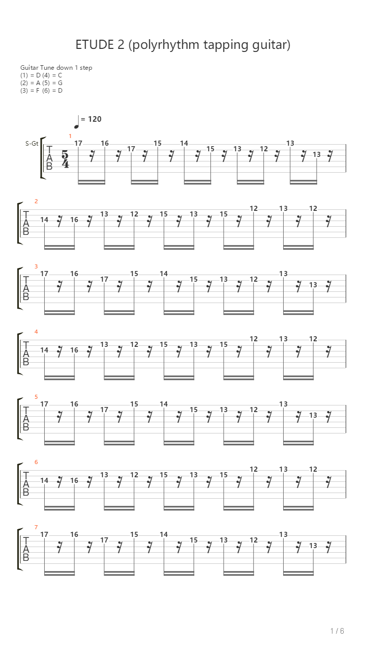 Polyrhythm Tapping Guitar吉他谱