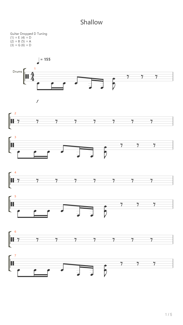 Shallow吉他谱